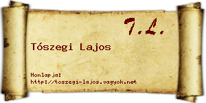 Tószegi Lajos névjegykártya