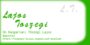 lajos toszegi business card